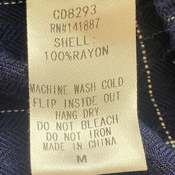 TCEC Dark Navy Blue White Plaid Button Up Long Sleeve Top Tunic / Dress - Picture 6 of 6